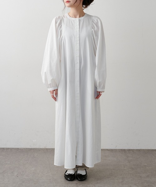 PUAL CE CIN（ピュアルセシン）の「【Du noir】タイプライターワンピース（ワンピース・レディース・ホワイト/ブラック/ベージュ・FREE）」の15枚目の写真