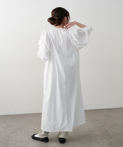 PUAL CE CIN（ピュアルセシン）の「【Du noir】タイプライターワンピース（ワンピース・レディース・ホワイト/ブラック/ベージュ・FREE）」の6枚目の写真