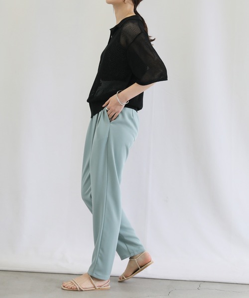 select MOCA（セレクトモカ）の「スキッパーメッシュ編みプルオーバー（Tシャツ/カットソー・レディース・ブラック/オレンジ/アイボリー・FREE）」の21枚目の写真