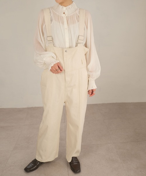 ＡＮＤＪ（アンドジェイ）の「【ANDJ MADE】【2022/AW】襟シャーリングフリルスタンドカラーシアーブラウス（シャツ/ブラウス・レディース・ブラック/アッシュブラウン/オフホワイト/ピンク/グリーン/イエロー・M）」の17枚目の写真