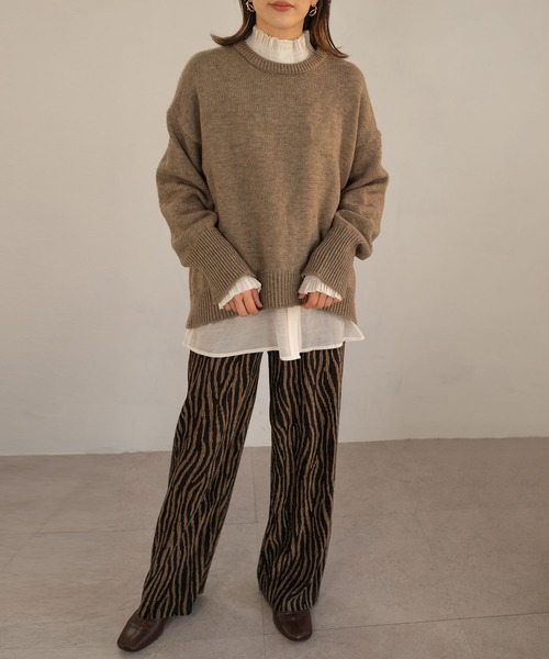 ＡＮＤＪ（アンドジェイ）の「【ANDJ MADE】【2022/AW】襟シャーリングフリルスタンドカラーシアーブラウス（シャツ/ブラウス・レディース・ブラック/アッシュブラウン/オフホワイト/ピンク/グリーン/イエロー・M）」の19枚目の写真