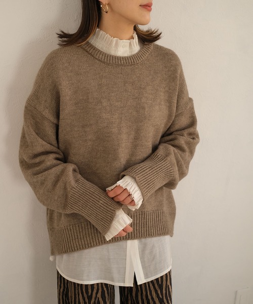 ＡＮＤＪ（アンドジェイ）の「【ANDJ MADE】【2022/AW】襟シャーリングフリルスタンドカラーシアーブラウス（シャツ/ブラウス・レディース・ブラック/アッシュブラウン/オフホワイト/ピンク/グリーン/イエロー・M）」の20枚目の写真
