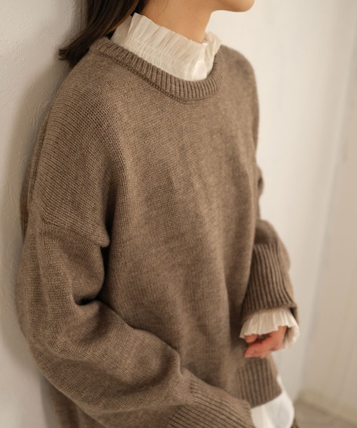 ＡＮＤＪ（アンドジェイ）の「【ANDJ MADE】【2022/AW】襟シャーリングフリルスタンドカラーシアーブラウス（シャツ/ブラウス・レディース・ブラック/アッシュブラウン/オフホワイト/ピンク/グリーン/イエロー・M）」の21枚目の写真