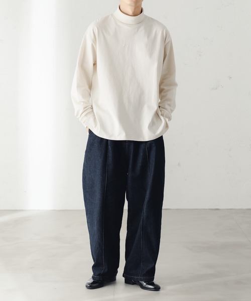 epnok(エプノック)の「タートルネックルーズロンT(Tシャツ/カットソー・メンズ・ブラック/ナチュラル/グレイッシュベージュ・SMALL/MEDIUM/LARGE)」の7枚目の写真