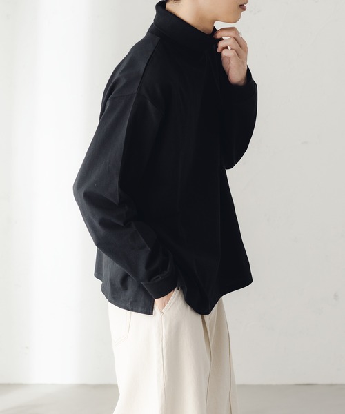 epnok(エプノック)の「タートルネックルーズロンT(Tシャツ/カットソー・メンズ・ブラック/ナチュラル/グレイッシュベージュ・SMALL/MEDIUM/LARGE)」の15枚目の写真