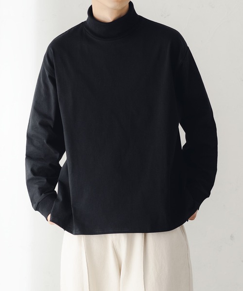 epnok(エプノック)の「タートルネックルーズロンT(Tシャツ/カットソー・メンズ・ブラック/ナチュラル/グレイッシュベージュ・SMALL/MEDIUM/LARGE)」の14枚目の写真