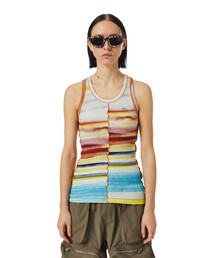 DIESEL | レディース タンクトップ ノースリーブ トップス グラデーション ボーダー(タンクトップ)