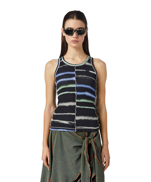 DIESEL（ディーゼル）の「レディース タンクトップ ノースリーブ トップス グラデーション ボーダー（タンクトップ・レディース・ホワイト系その他/ブラック・LARGE/X-SMALL/MEDIUM/SMALL）」の15枚目の写真