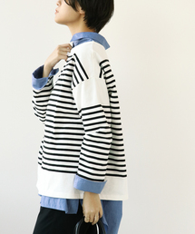 Simplicite | バスクパネル ボーダープルオーバー◆(Tシャツ/カットソー)