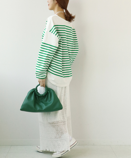 Simplicite(サンプリシテ)の「バスクパネル ボーダープルオーバー◆(Tシャツ/カットソー・レディース・ブラック/グリーン/ブルー系その他・FREE)」の10枚目の写真