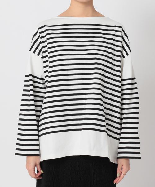 Simplicite(サンプリシテ)の「バスクパネル ボーダープルオーバー◆(Tシャツ/カットソー・レディース・ブラック/グリーン/ブルー系その他・FREE)」の21枚目の写真