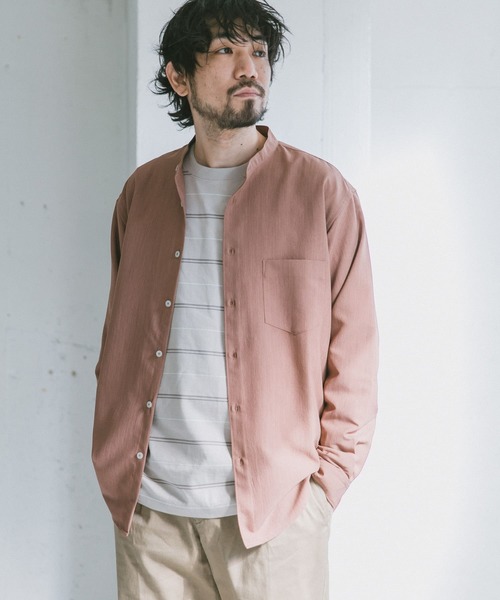 URBAN RESEARCH DOORS（アーバンリサーチドアーズ）の「セオアルファバンドカラーシャツ（シャツ/ブラウス・メンズ・ホワイト/グレー/ブラウン・40/38）」の4枚目の写真