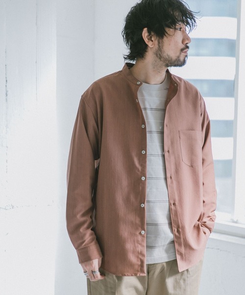 URBAN RESEARCH DOORS（アーバンリサーチドアーズ）の「セオアルファバンドカラーシャツ（シャツ/ブラウス・メンズ・ホワイト/グレー/ブラウン・40/38）」の10枚目の写真