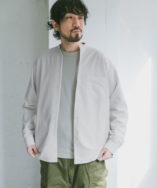 URBAN RESEARCH DOORS（アーバンリサーチドアーズ）の「セオアルファバンドカラーシャツ（シャツ/ブラウス・メンズ・ホワイト/グレー/ブラウン・40/38）」の11枚目の写真