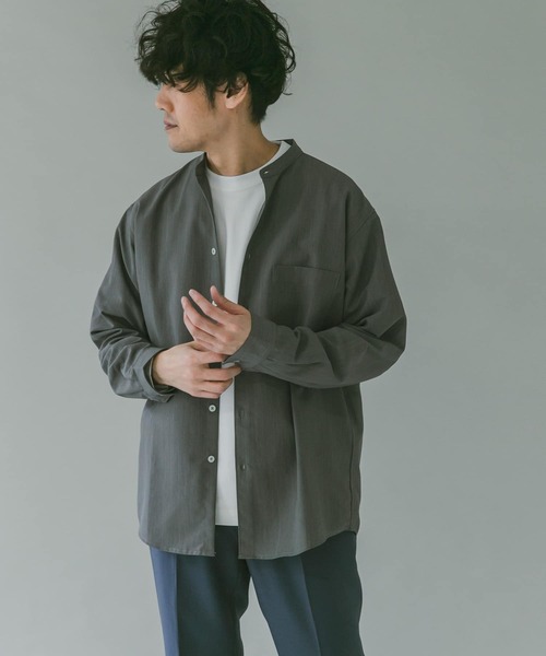 URBAN RESEARCH DOORS（アーバンリサーチドアーズ）の「セオアルファバンドカラーシャツ（シャツ/ブラウス・メンズ・ホワイト/グレー/ブラウン・40/38）」の12枚目の写真