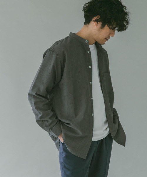 URBAN RESEARCH DOORS（アーバンリサーチドアーズ）の「セオアルファバンドカラーシャツ（シャツ/ブラウス・メンズ・ホワイト/グレー/ブラウン・40/38）」の7枚目の写真