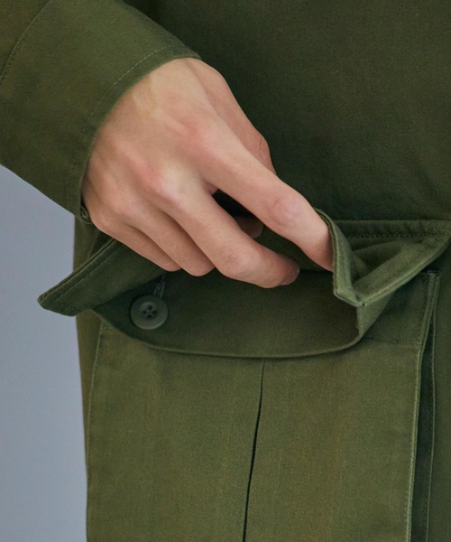 THE STANDARD（ザスタンダード）の「WEGO/ミリタリーシャツジャケット（ミリタリージャケット・メンズ・ブラック/ホワイト/カーキ・MEDIUM/LARGE）」の9枚目の写真