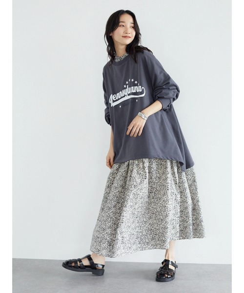 SEVENDAYS=SUNDAY(セブンデイズサンデイ)の「ミニ裏毛カレッジサイドスリッドプルオーバー *◆(スウェット・レディース・アイボリー/グリーン/レッド/チャコールグレー・M/L)」の12枚目の写真