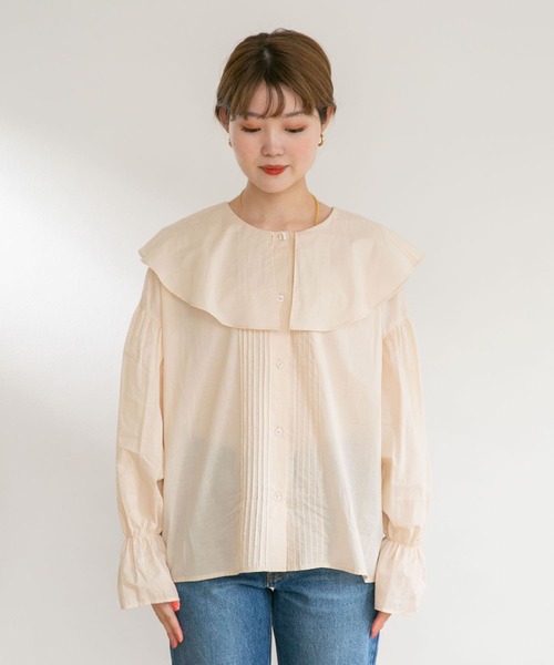 UR Lab.（アーバンリサーチラボ）の「コットンラッフルカラーブラウス（Tシャツ/カットソー・レディース・ベージュ/ブラック/カーキ・FREE）」の16枚目の写真