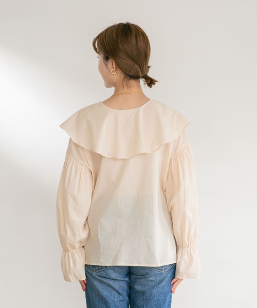 UR Lab.（アーバンリサーチラボ）の「コットンラッフルカラーブラウス（Tシャツ/カットソー・レディース・ベージュ/ブラック/カーキ・FREE）」の18枚目の写真