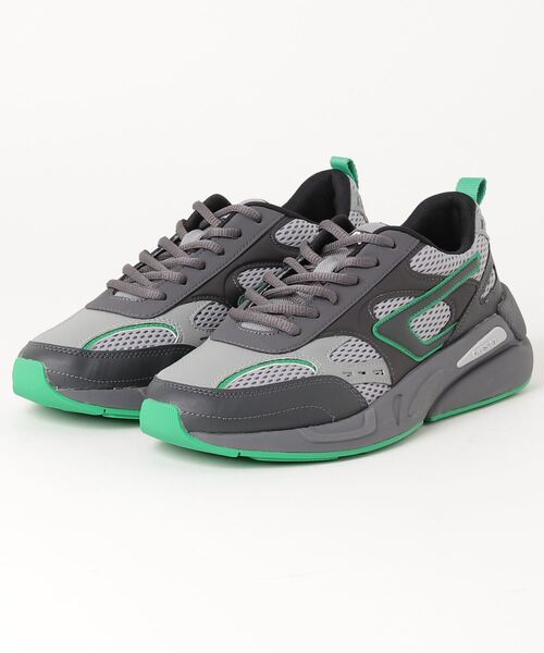 DIESEL（ディーゼル）の「メンズ 異素材MIX エアメッシュ スニーカー（スニーカー・メンズ・ライトグレー/イエロー/ブルー/グリーン・44/40/41/42/43）」の3枚目の写真