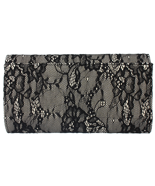ROSE BUD（ローズバッド）の「(LL ACCESSORIES) B501I LACE CLUTCH BAG[結婚式＆パーティー]（クラッチバッグ・レディース・ブラック/ベージュ・ONE SIZE）」の12枚目の写真