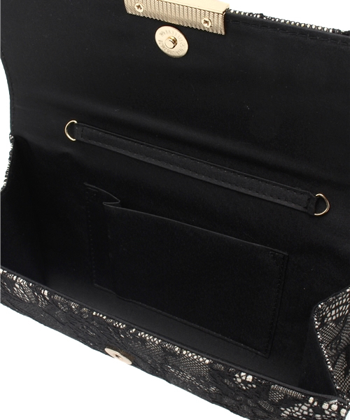 ROSE BUD（ローズバッド）の「(LL ACCESSORIES) B501I LACE CLUTCH BAG[結婚式＆パーティー]（クラッチバッグ・レディース・ブラック/ベージュ・ONE SIZE）」の9枚目の写真