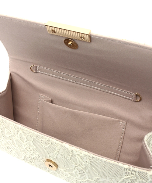 ROSE BUD（ローズバッド）の「(LL ACCESSORIES) B501I LACE CLUTCH BAG[結婚式＆パーティー]（クラッチバッグ・レディース・ブラック/ベージュ・ONE SIZE）」の8枚目の写真