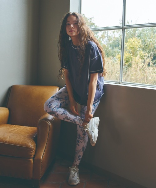 Ungrid（アングリッド）の「【ムラサキスポーツ別注】UNGRID/アングリッド 　水陸両用ボタニカルリーフ柄/ペイズリー柄ハイウエストレギンス/セットアップ対応  62304（レギンス/スパッツ・レディース・ホワイト/ブルー/ネイビー/カーキ/ベージュ・L/M）」の20枚目の写真