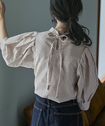 Fashion Letter | バックリボンボリュームスリーブハイネックブラウス(シャツ/ブラウス)