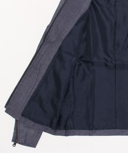 HIGH STREET(ハイストリート)の「HIGH STREET∴リネンビスコースシングルライダース(ライダースジャケット・メンズ・グレー/ブルー・S/M/L)」の4枚目の写真