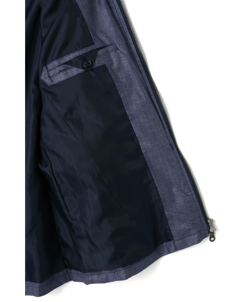 HIGH STREET(ハイストリート)の「HIGH STREET∴リネンビスコースシングルライダース(ライダースジャケット・メンズ・グレー/ブルー・S/M/L)」の18枚目の写真