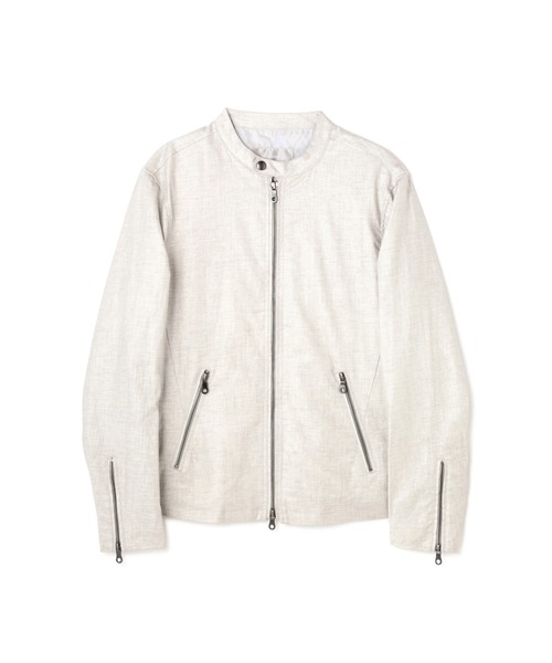 HIGH STREET(ハイストリート)の「HIGH STREET∴リネンビスコースシングルライダース(ライダースジャケット・メンズ・グレー/ブルー・S/M/L)」の20枚目の写真