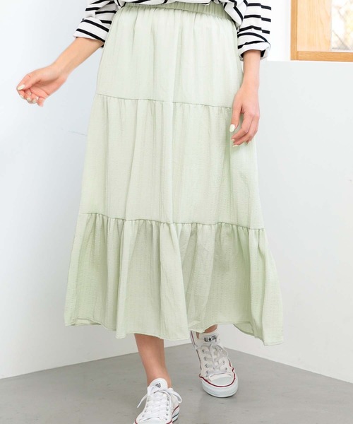 fifth（フィフス）の「ティアードミディ丈スカート（スカート・レディース・ホワイト/ブラック/ミント・M）」の3枚目の写真