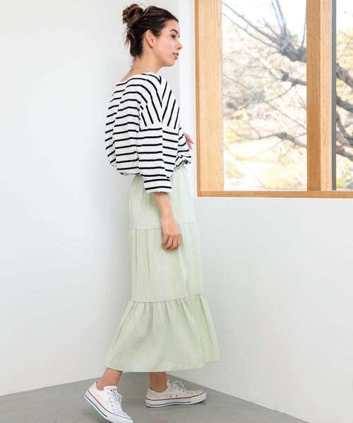 fifth（フィフス）の「ティアードミディ丈スカート（スカート・レディース・ホワイト/ブラック/ミント・M）」の12枚目の写真