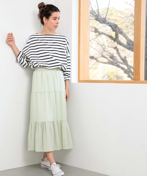 fifth（フィフス）の「ティアードミディ丈スカート（スカート・レディース・ホワイト/ブラック/ミント・M）」の10枚目の写真