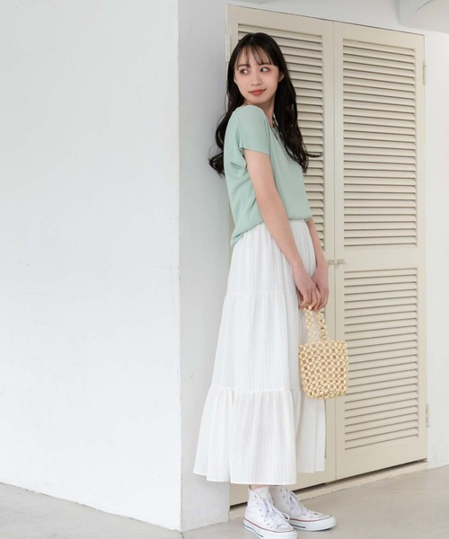 fifth（フィフス）の「ティアードミディ丈スカート（スカート・レディース・ホワイト/ブラック/ミント・M）」の22枚目の写真
