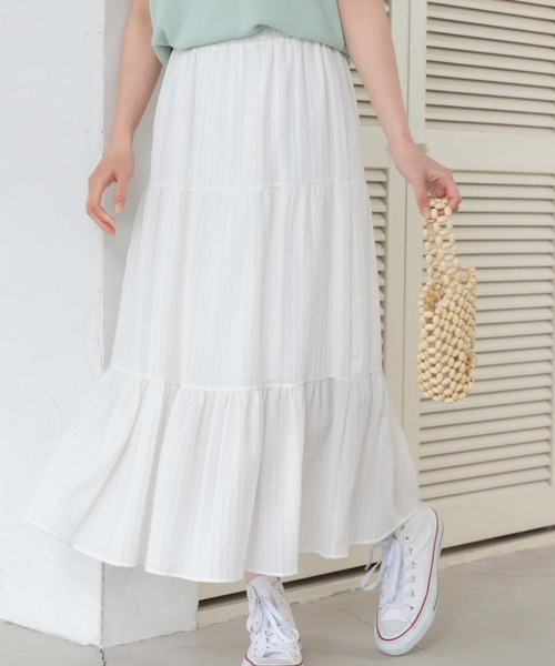 fifth（フィフス）の「ティアードミディ丈スカート（スカート・レディース・ホワイト/ブラック/ミント・M）」の20枚目の写真
