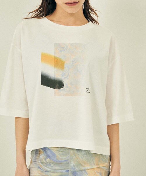 CITY TOKYO（シティトウキョウ）の「ZOE ART GRAPHIC TEE（Tシャツ/カットソー・レディース・ホワイト/グレイッシュベージュ・FREE）」の11枚目の写真