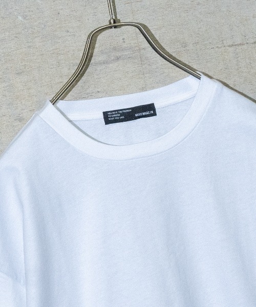 Naive magic(ナイーブマジック)の「【a】ソフト天竺フロントフラシ半袖Tシャツ(Tシャツ/カットソー・メンズ・ホワイト/ブラック/ブルー・MEDIUM/LARGE)」の9枚目の写真