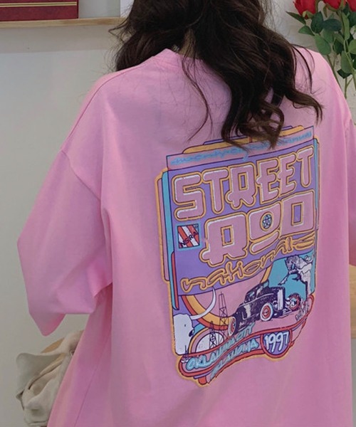 meJane（ミージェーン）の「コミックバックプリントTシャツ（Tシャツ/カットソー・レディース・ホワイト/ピンク/コーラル・FREE）」の3枚目の写真