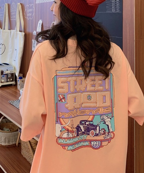 meJane（ミージェーン）の「コミックバックプリントTシャツ（Tシャツ/カットソー・レディース・ホワイト/ピンク/コーラル・FREE）」の6枚目の写真