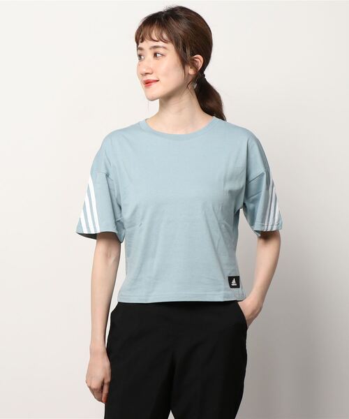 adidas（アディダス）の「アディダス adidas フューチャーアイコン 3ストライプ 半袖（Tシャツ/カットソー・レディース・ホワイト/ブラック/ブルーグレー・S/M/L/XL）」の3枚目の写真