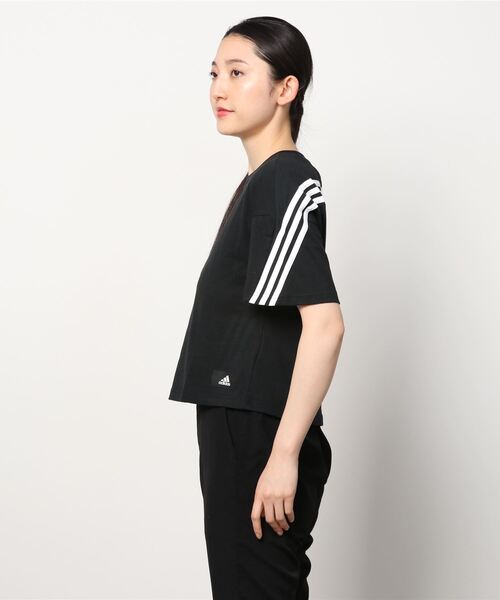 adidas（アディダス）の「アディダス adidas フューチャーアイコン 3ストライプ 半袖（Tシャツ/カットソー・レディース・ホワイト/ブラック/ブルーグレー・S/M/L/XL）」の4枚目の写真