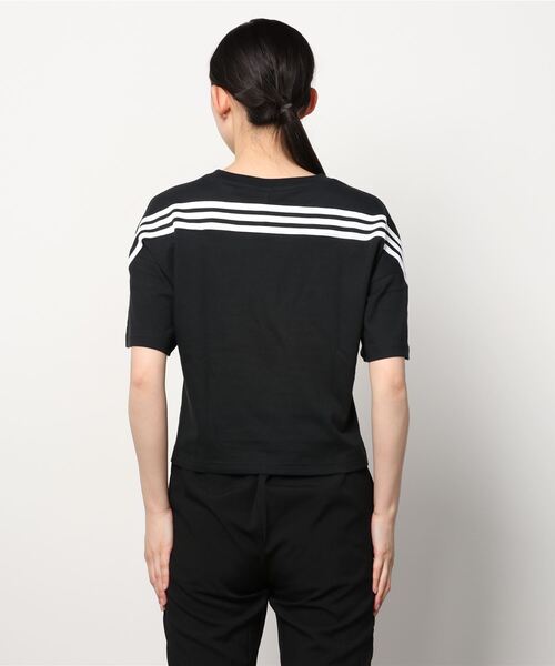 adidas（アディダス）の「アディダス adidas フューチャーアイコン 3ストライプ 半袖（Tシャツ/カットソー・レディース・ホワイト/ブラック/ブルーグレー・S/M/L/XL）」の5枚目の写真