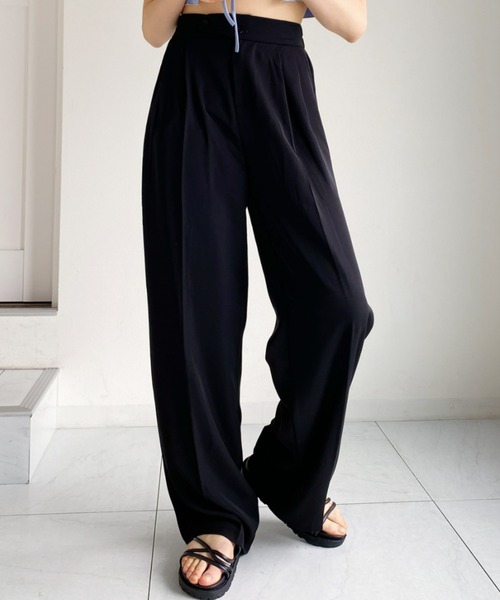 at12:03（アットイチニーゼロサン）の「ハイウエストベルトデザインスラックス（スラックス・レディース・ホワイト/ブラック/ブラウン/ピンク・FREE）」の7枚目の写真