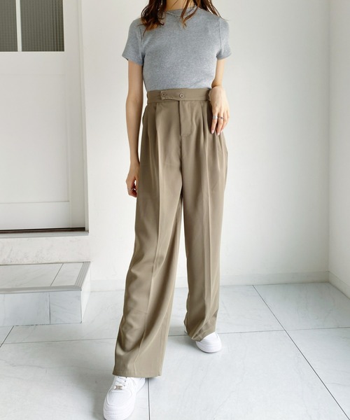 at12:03（アットイチニーゼロサン）の「ハイウエストベルトデザインスラックス（スラックス・レディース・ホワイト/ブラック/ブラウン/ピンク・FREE）」の17枚目の写真