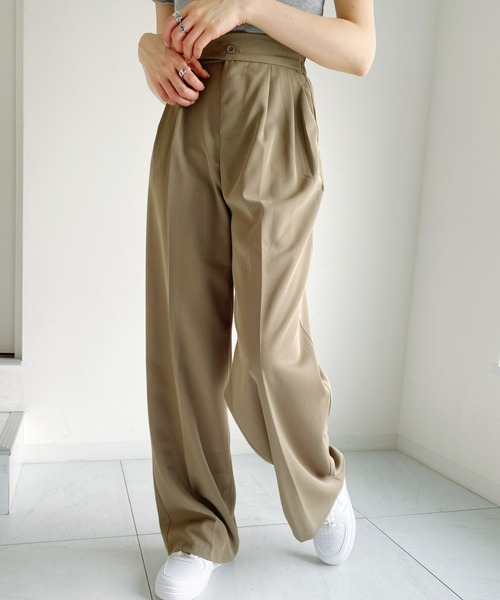 at12:03（アットイチニーゼロサン）の「ハイウエストベルトデザインスラックス（スラックス・レディース・ホワイト/ブラック/ブラウン/ピンク・FREE）」の13枚目の写真