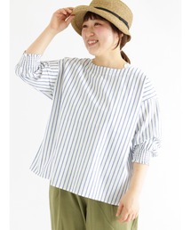 Samansa Mos2 | 袖口シャーリングTブラウス(シャツ/ブラウス)