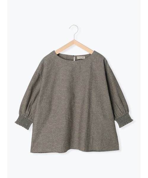 Samansa Mos2（サマンサ モスモス）の「袖口シャーリングTブラウス（シャツ/ブラウス・レディース・ネイビー/イエロー/ブルー/ブラック/オフホワイト/ピンク・ﾌﾘ-）」の3枚目の写真